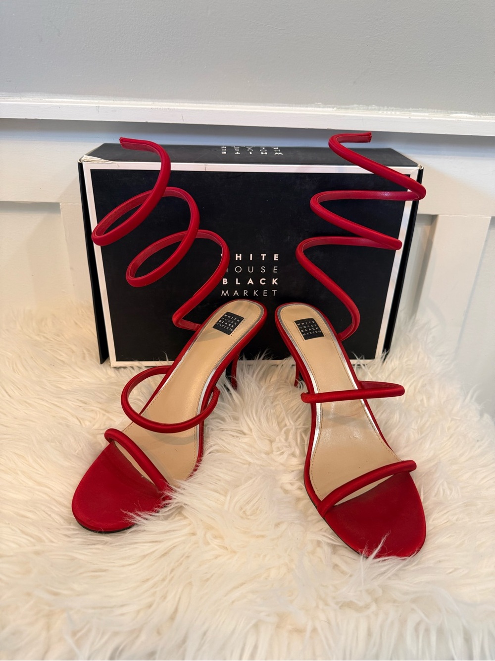 • WHBM White House Black Market Caroline Satin Wrap High Heels